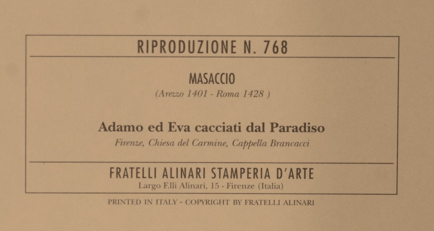 Adamo ed Eva cacciati dal Paradiso di Masaccio